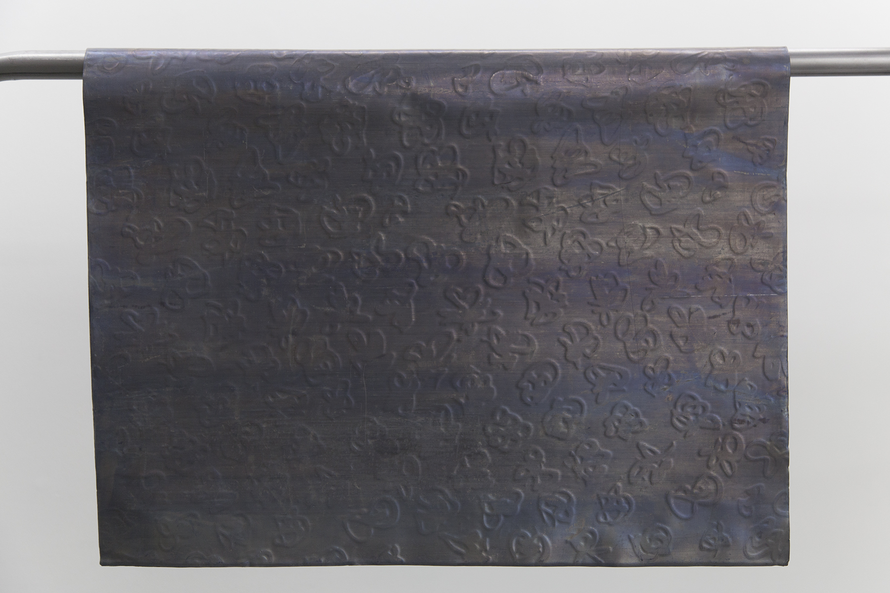 intimacy as a rule of thumb is registered, 2016, embossed lead sheets, steel.